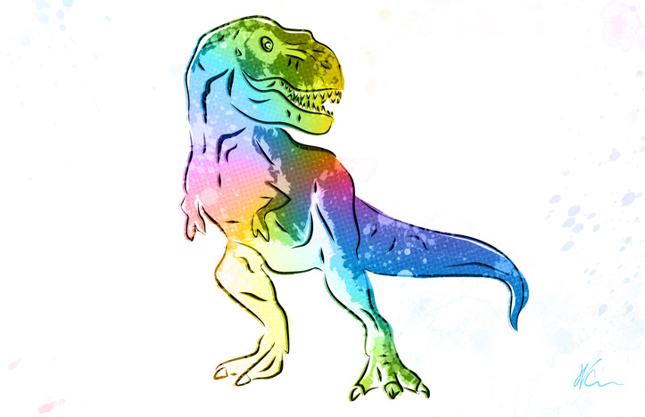 T-Rex Pop Art By William Cuccio