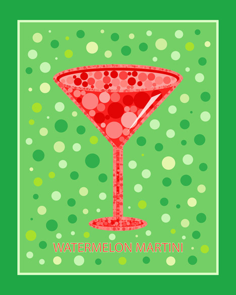Watermelon Martini | Cocktail | Pop Art by William Cuccio