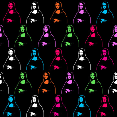 Mona Lisa Pattern Pop Art By William Cuccio