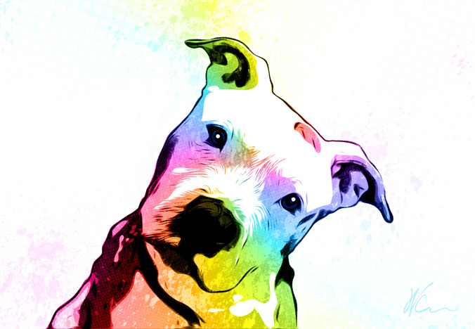 Pit Bull Pop Art By William Cuccio
