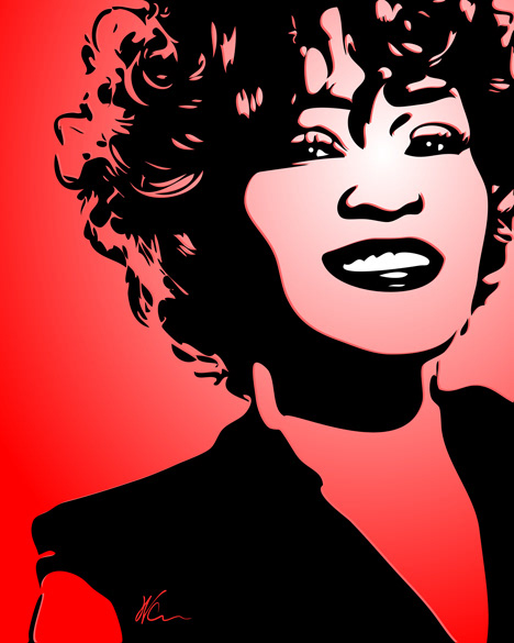 Whitney Houston Pop Art By William Cuccio