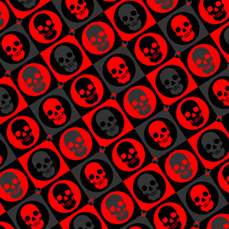 Skull Pattern Pop Art by William Cuccio