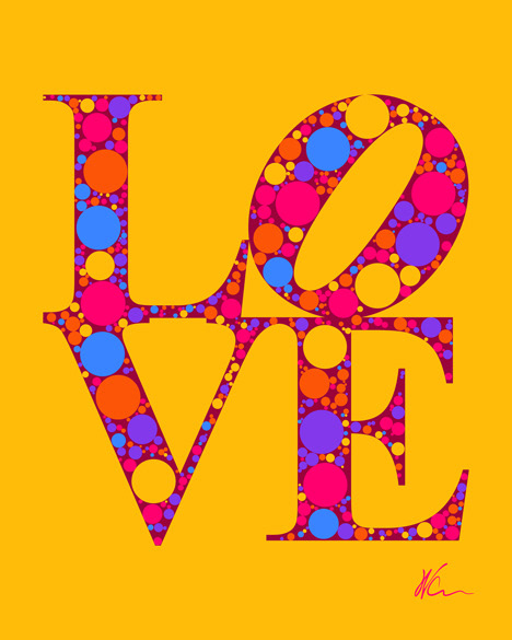 Love Sign Pop Art by William Cuccio