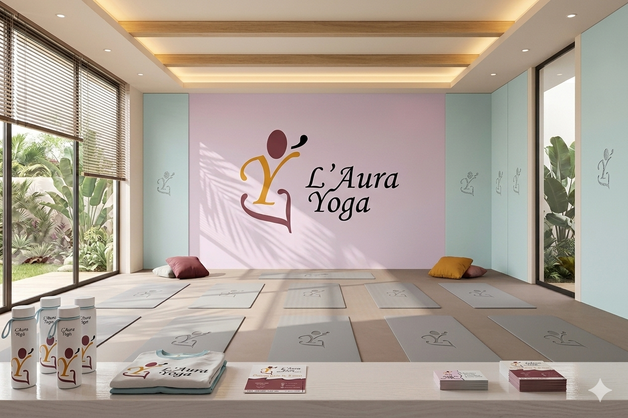 studio de yoga qui respecte sa charte graphique