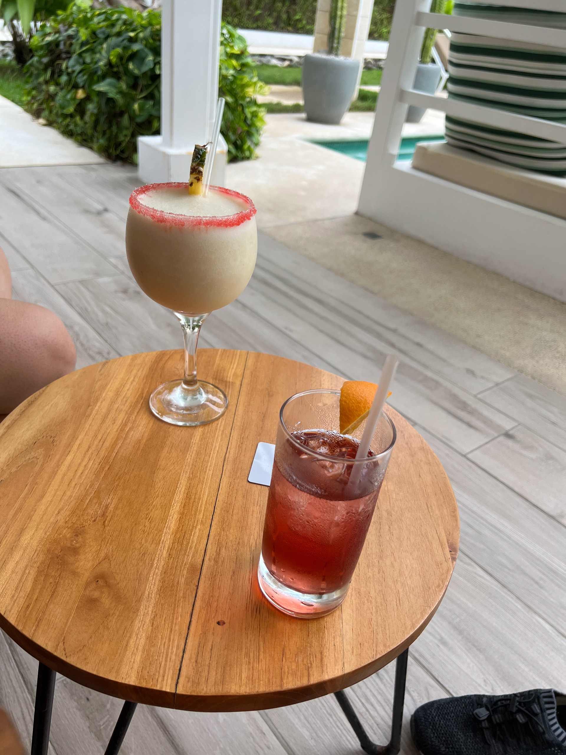 Cocktails at the hotel around 3,000 colones, or 5 bucks
