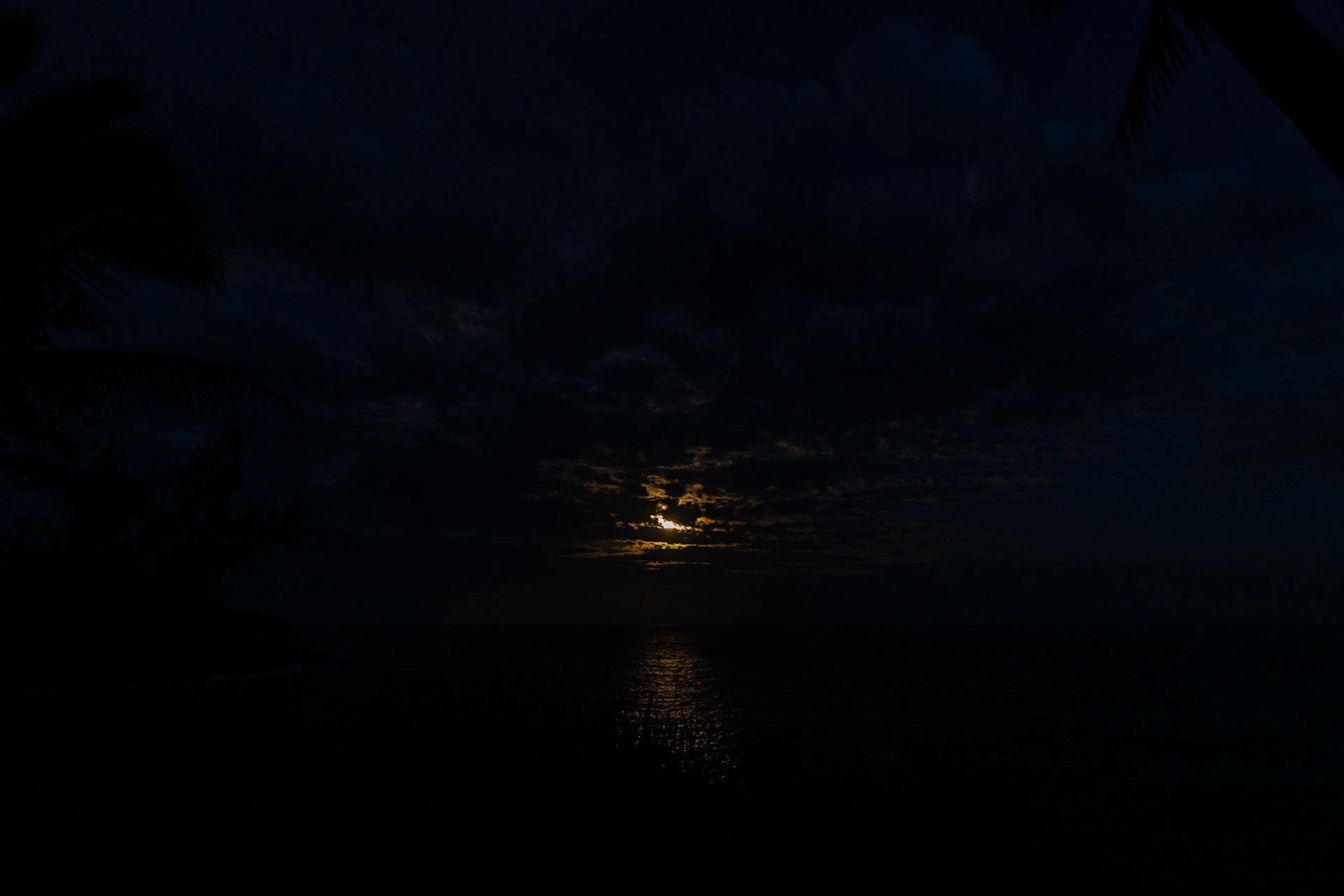 Moonrise over Black Sand Beach