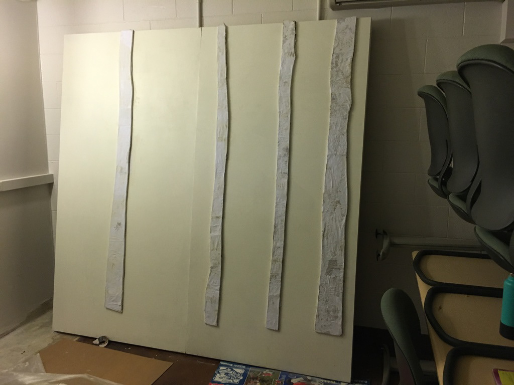 Paper mached cardboard trees