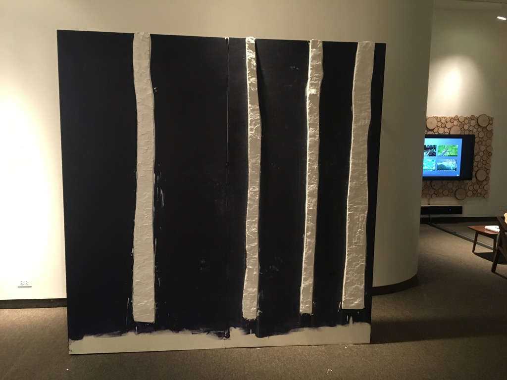 Plastered cardboard trees