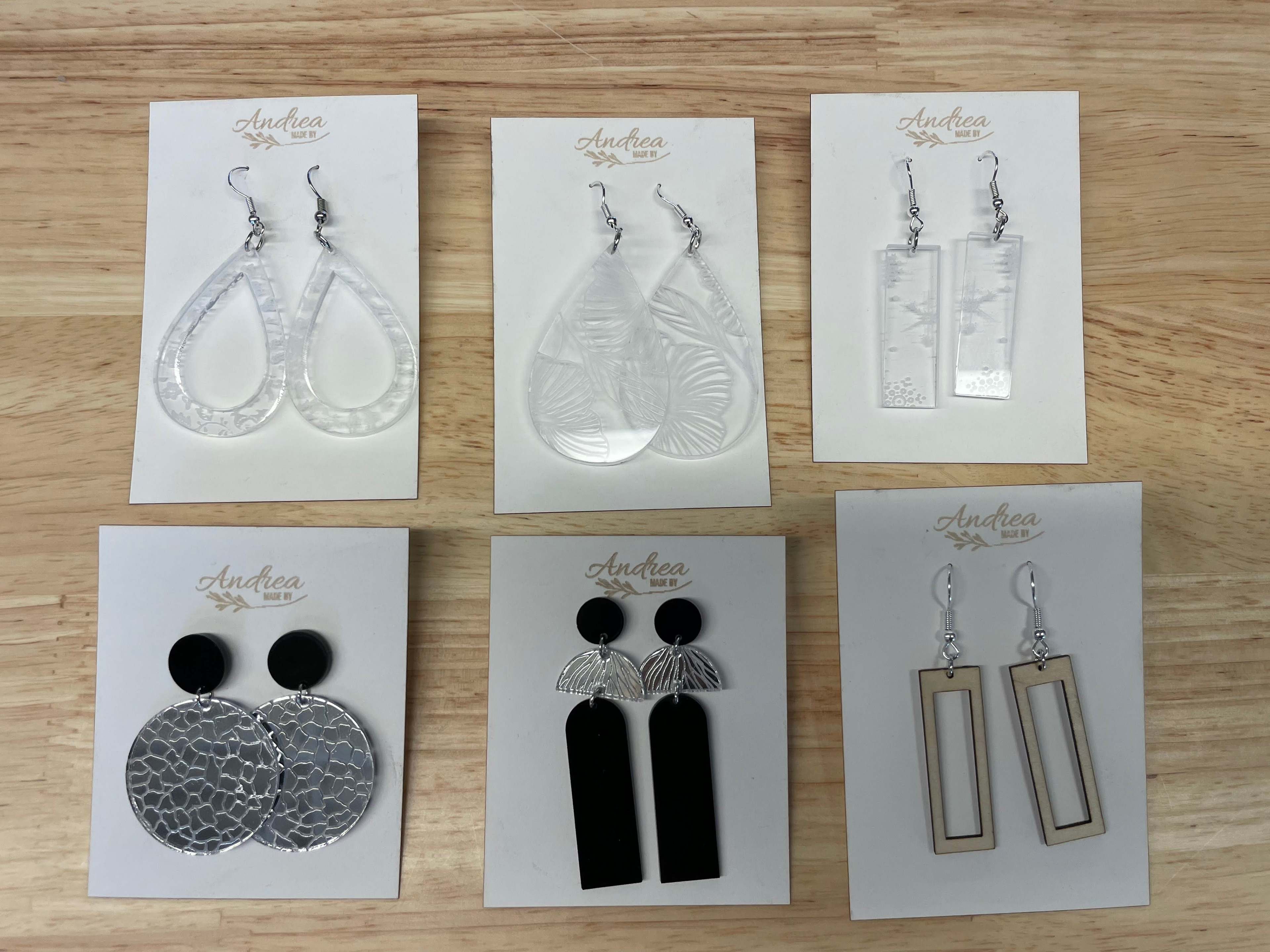 Laser Cut Jewelry and Backing