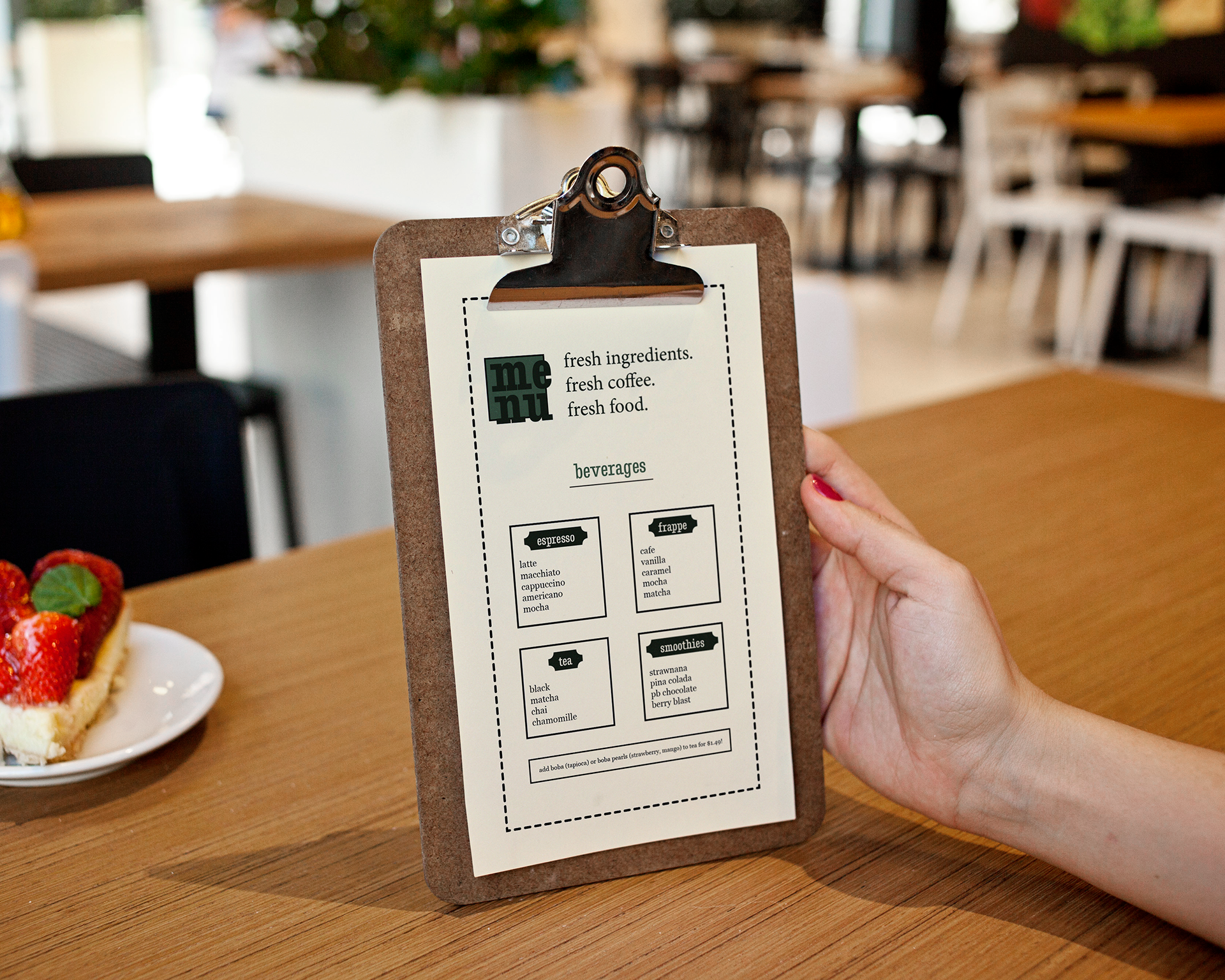 cafe menu mockup