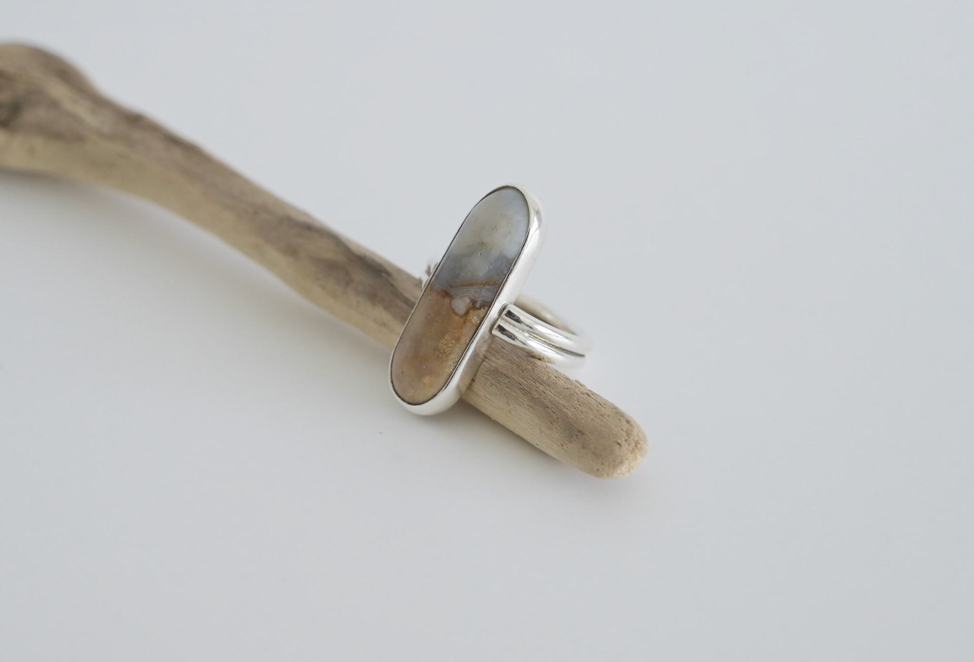 Found Quartz/Stone + Sterling Silver