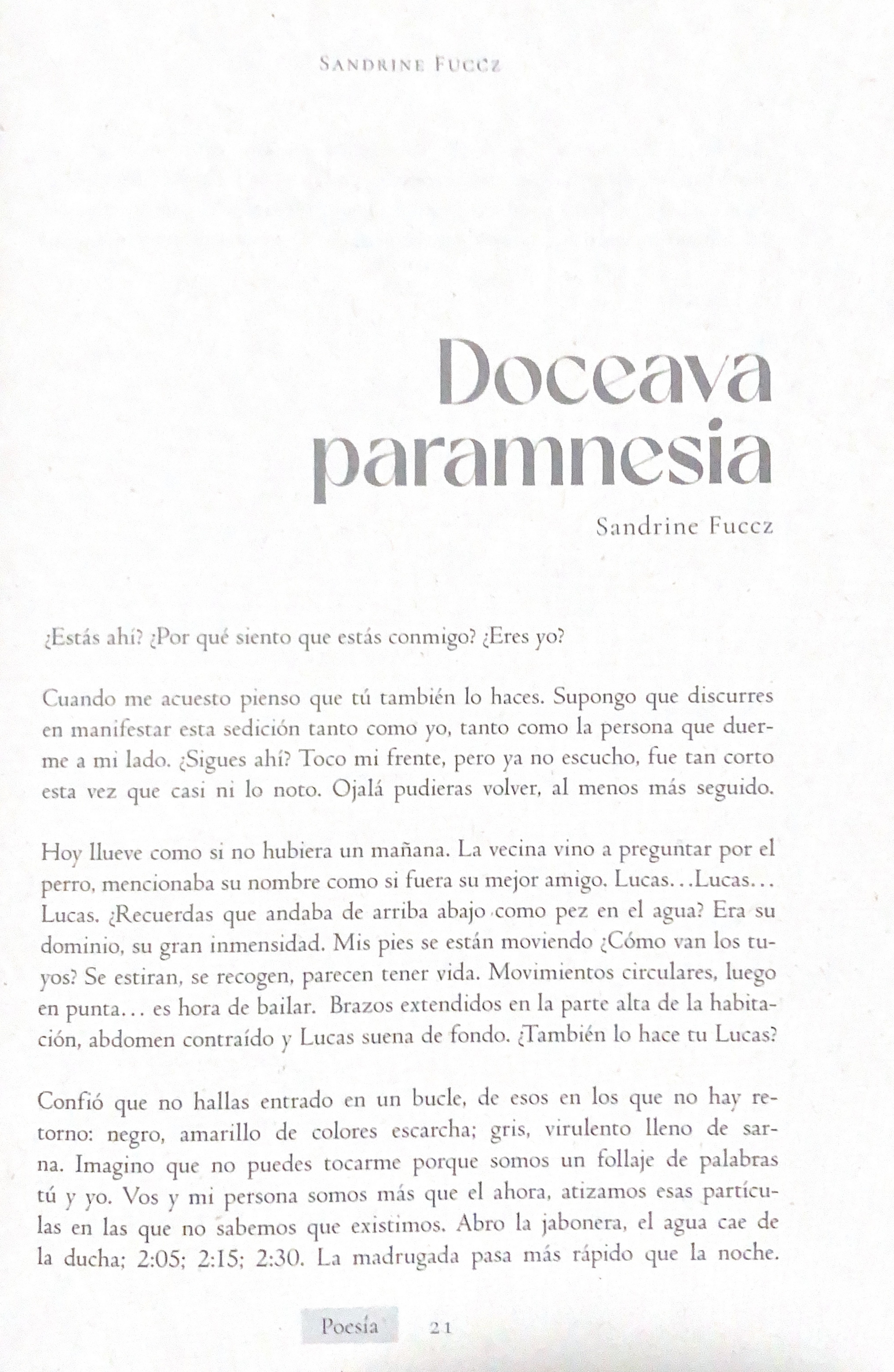 Poetry writing. Magazine "A trozos" (2023)