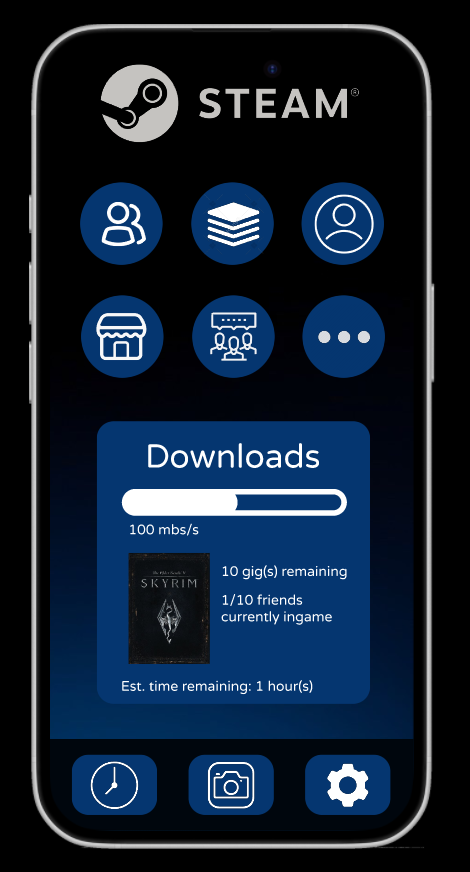 Home screen (game library overview)