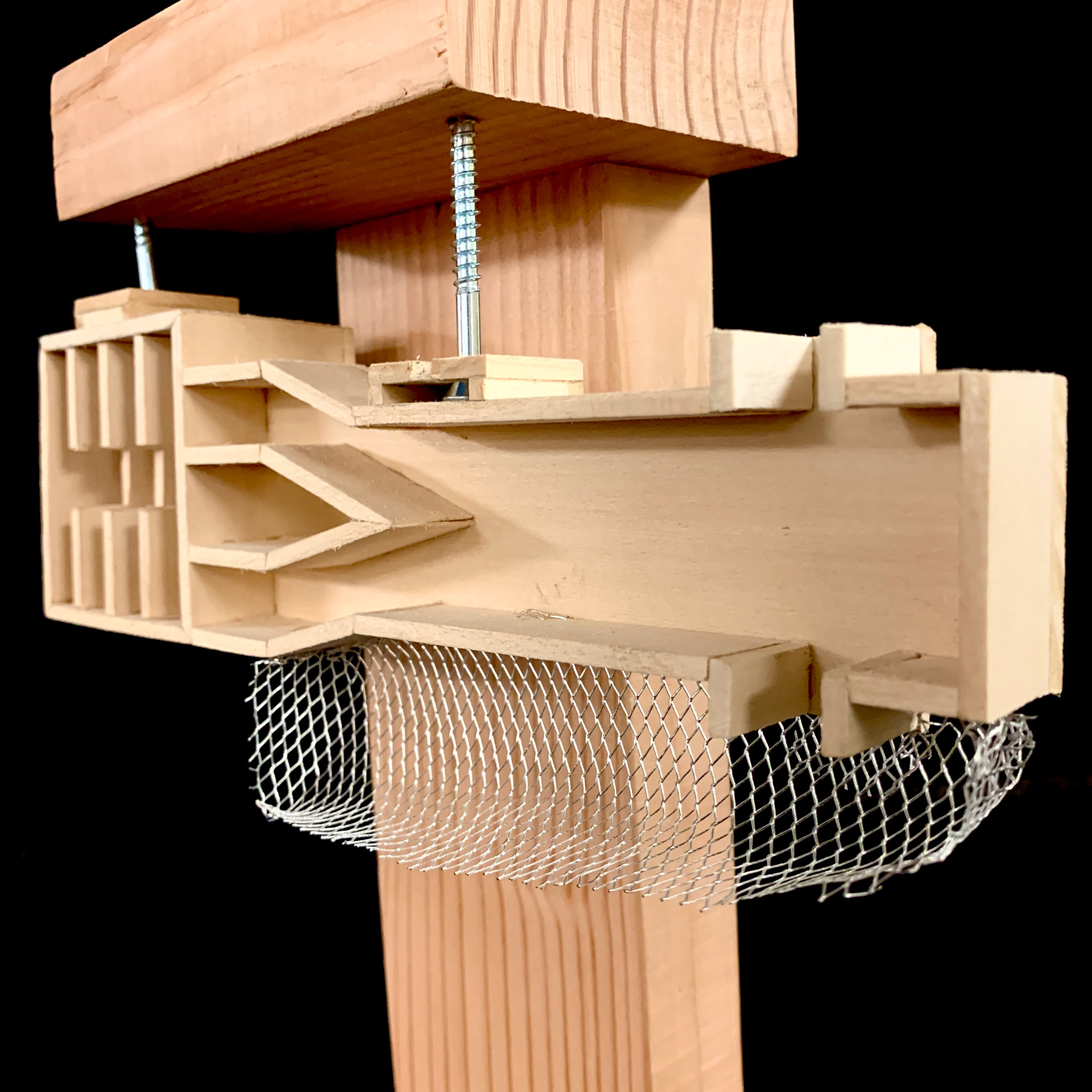 Physical model of the habitat created for the Blue Mud Dauber: 1:1 scale.