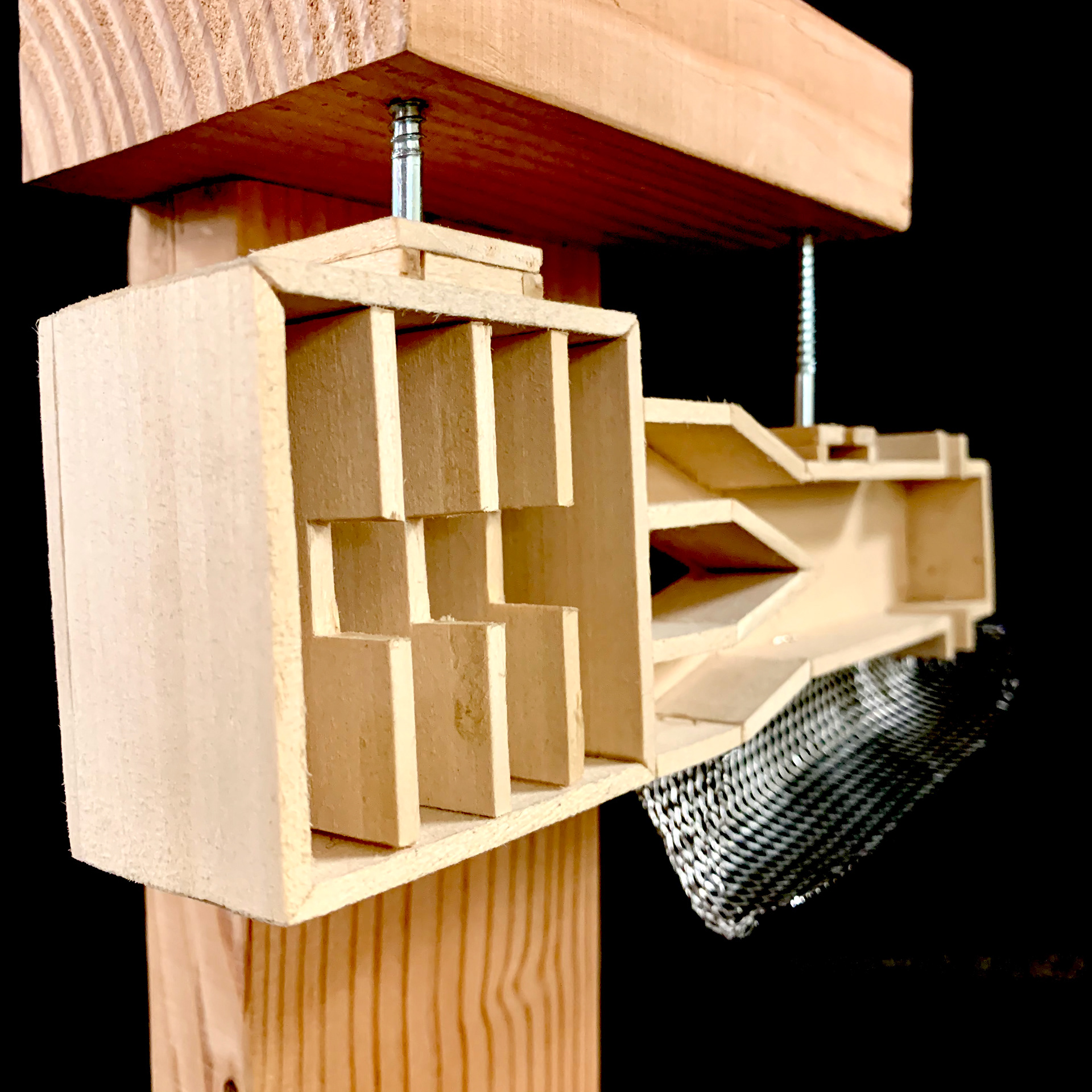 Physical model of the habitat created for the Blue Mud Dauber: 1:1 scale.