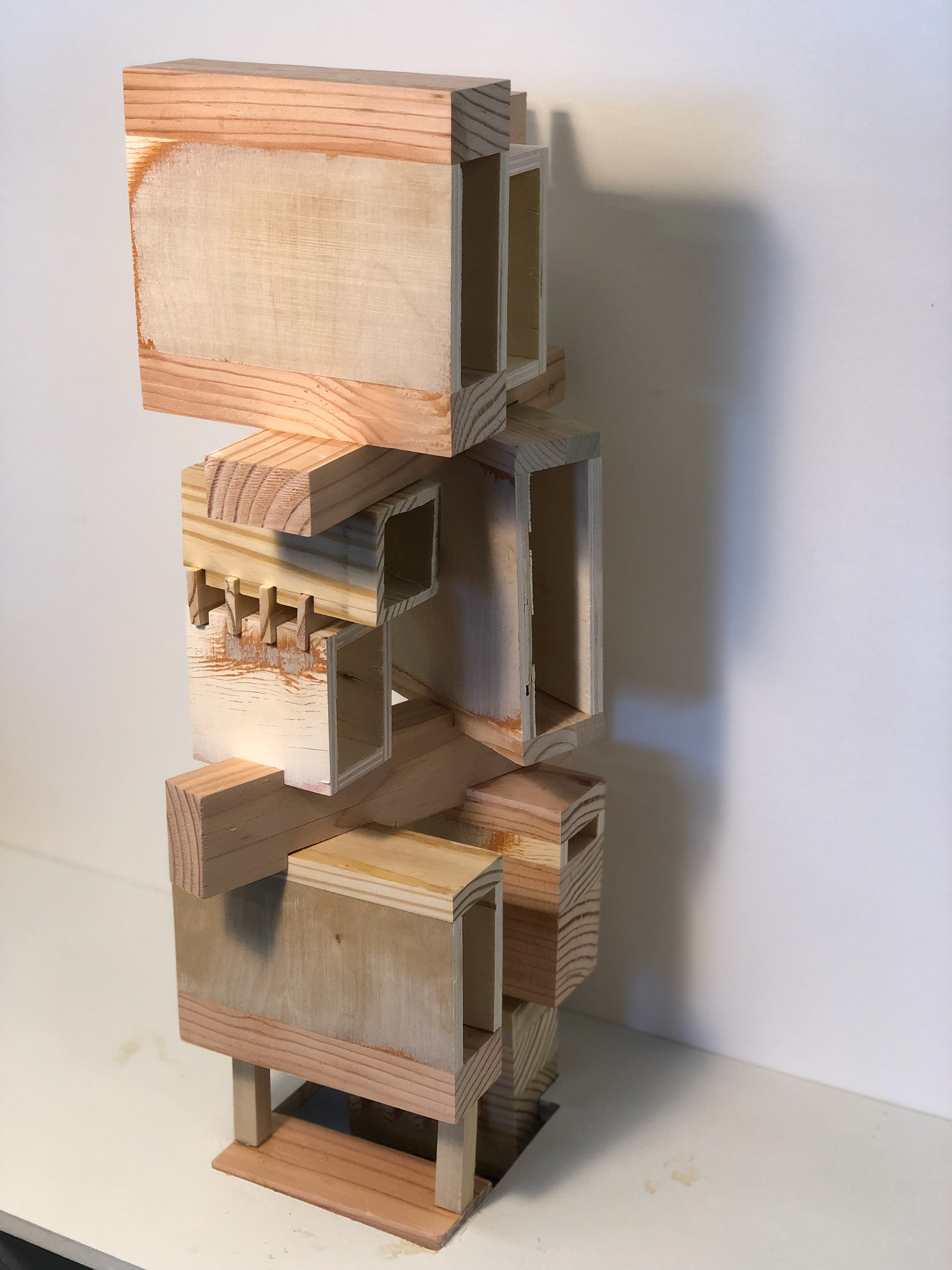 Wood tower exploring proportions.