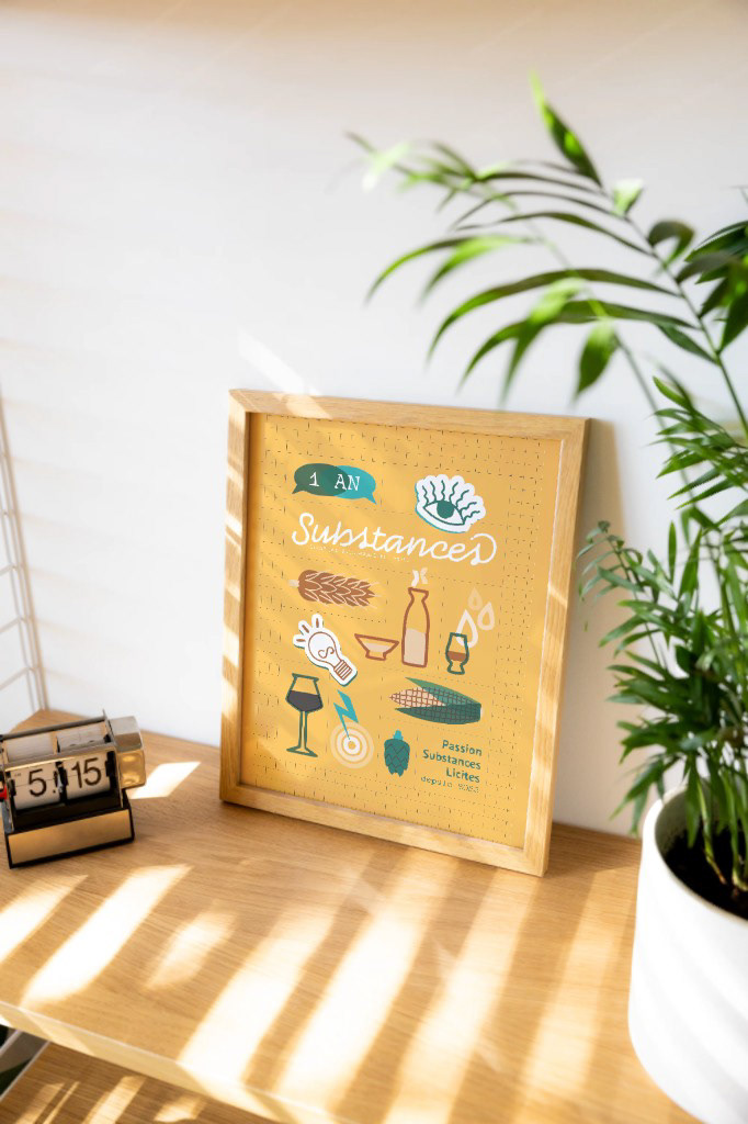 Simulation de l'affiche encadrée pour être visible même en visio