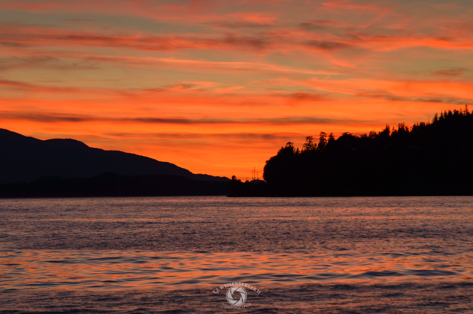 Burning Sunset - Near Ketchikan, Revillagigedo Island, Alaska