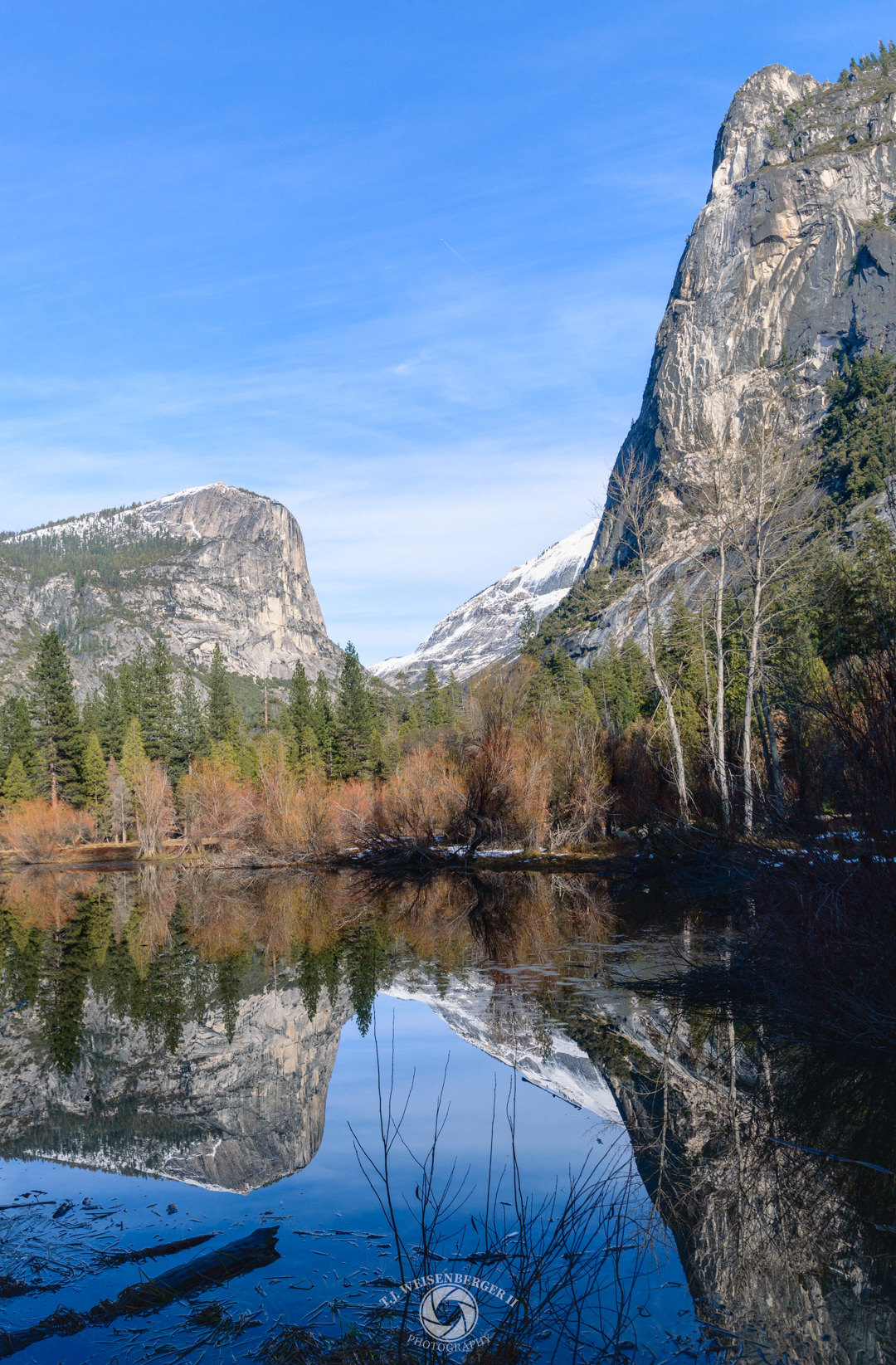 Mt. Watkins Reflects on Mirror Lake, Yosemite National Park - California
