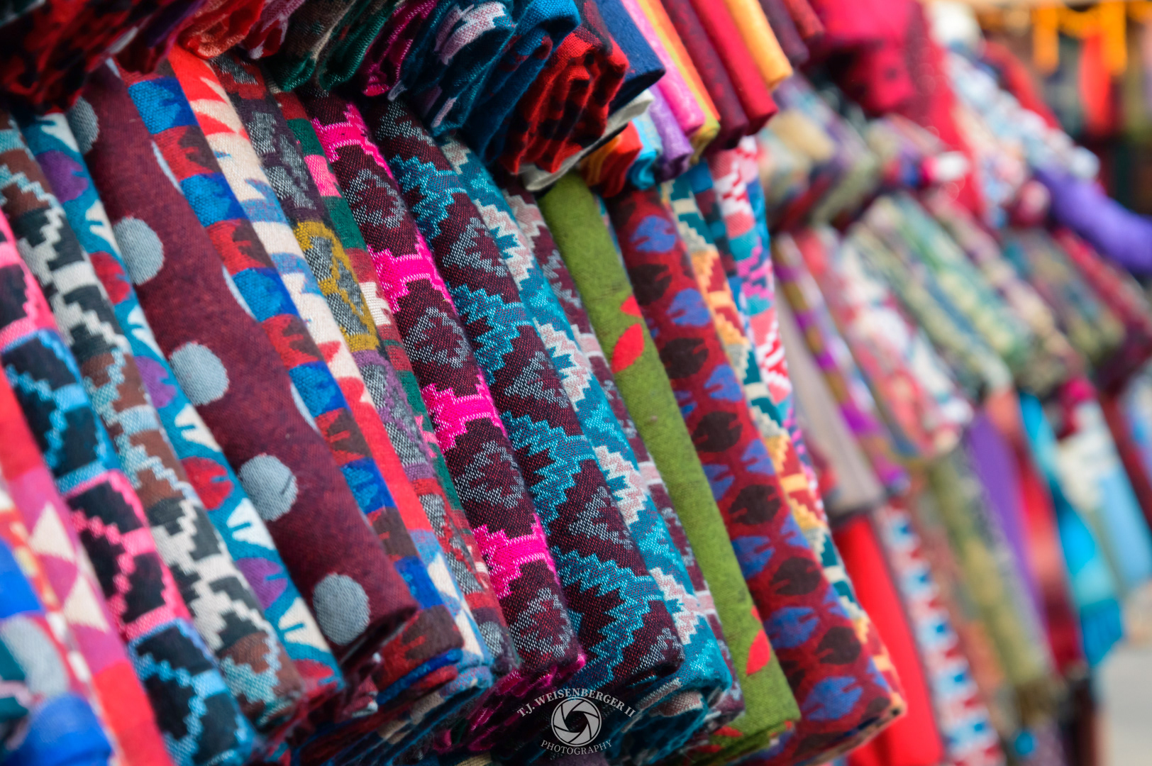 Colorful Nepali Textiles in Street Market - Kathmandu, Nepal