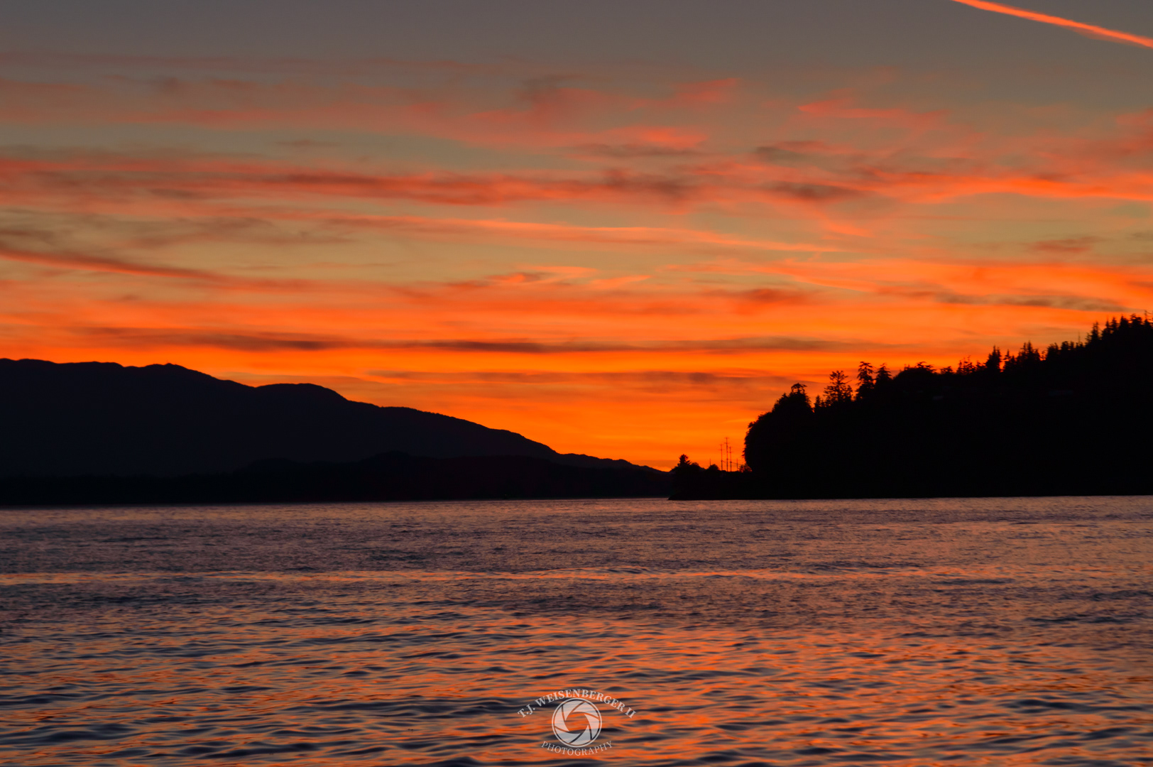 Burning Sunset - Near Ketchikan, Revillagigedo Island, Alaska