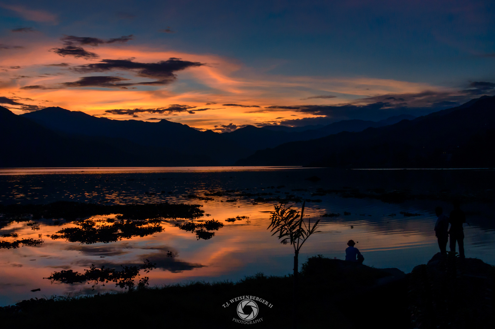 Fishing During Spectacular Sunset Phewa Tal Lake - Pokhara, Nepal