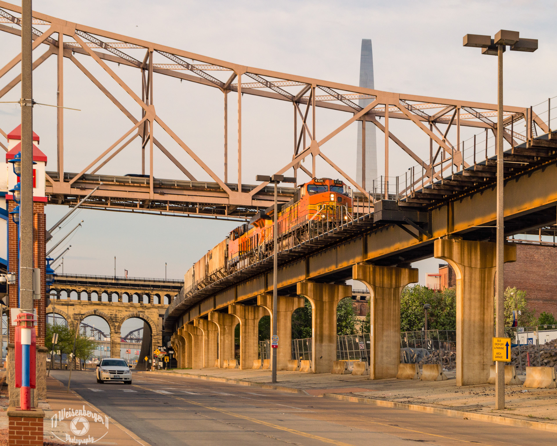Morning Train, Staint Louis Riverfront Trail, Jefferson Expansion - St. Louis, Missouri