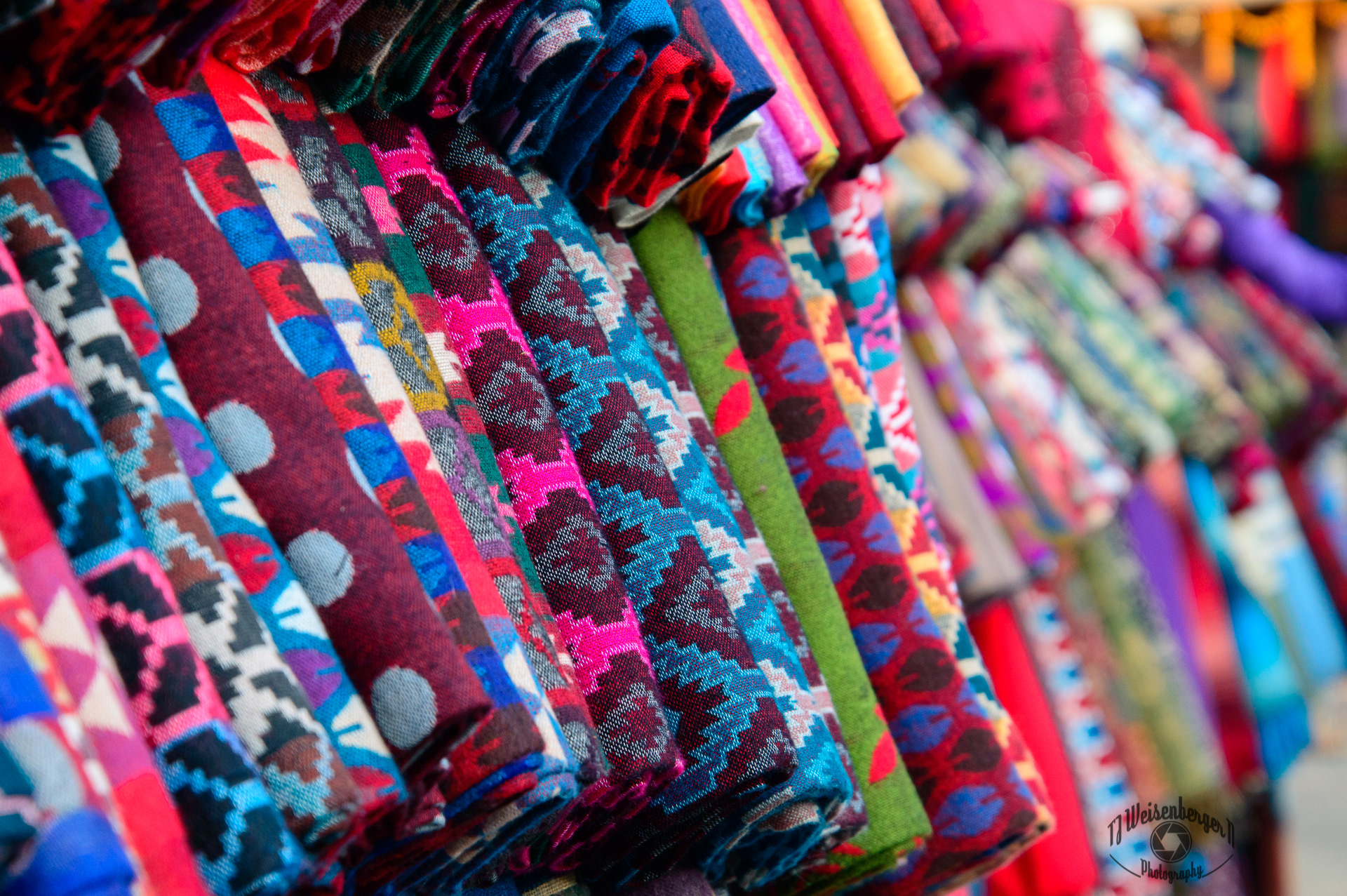 Colorful Nepali Textiles in Street Market - Kathmandu, Nepal