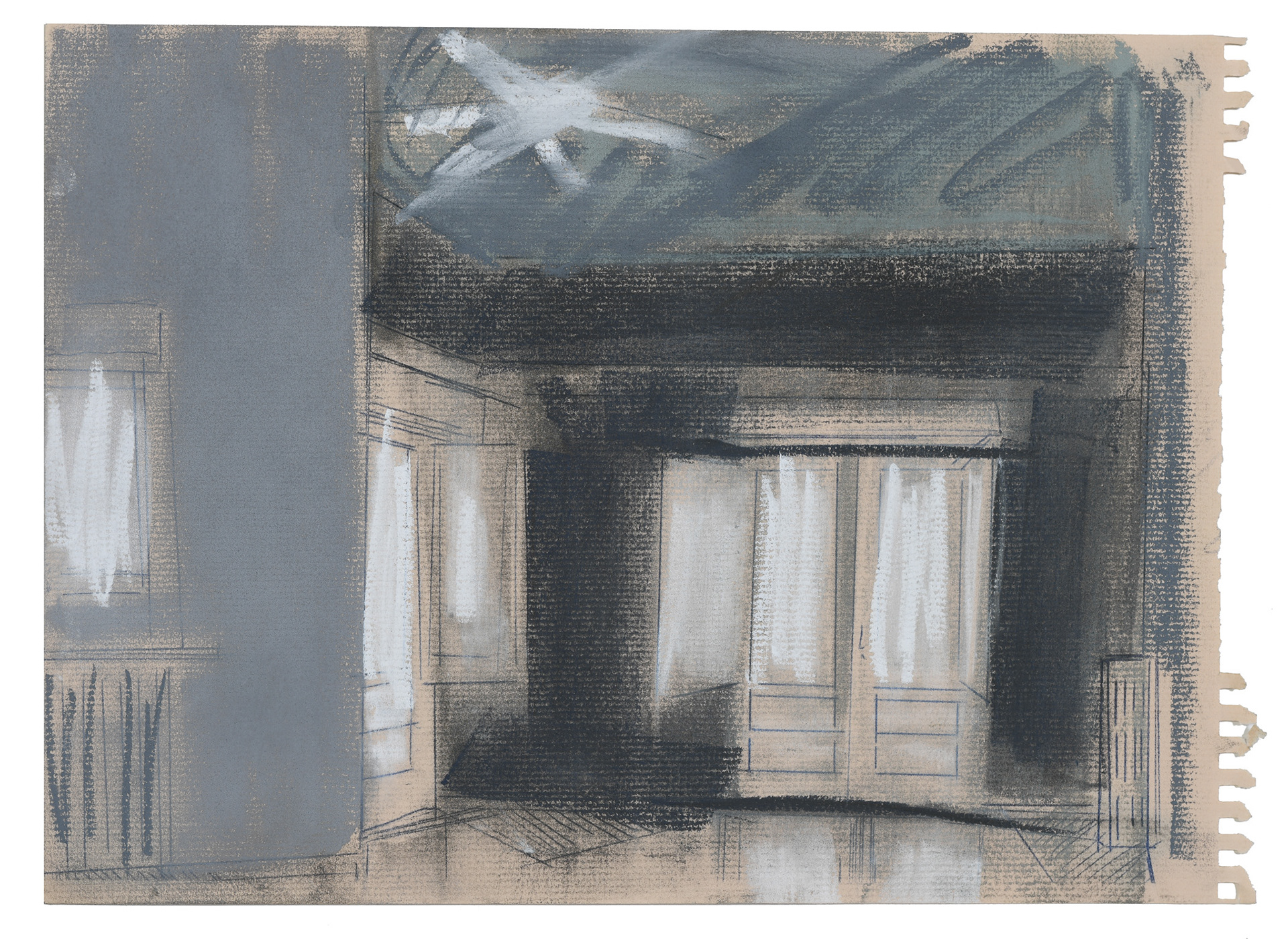 From the series “Hallway 2023 dry pastel drawing, 23x31 cm