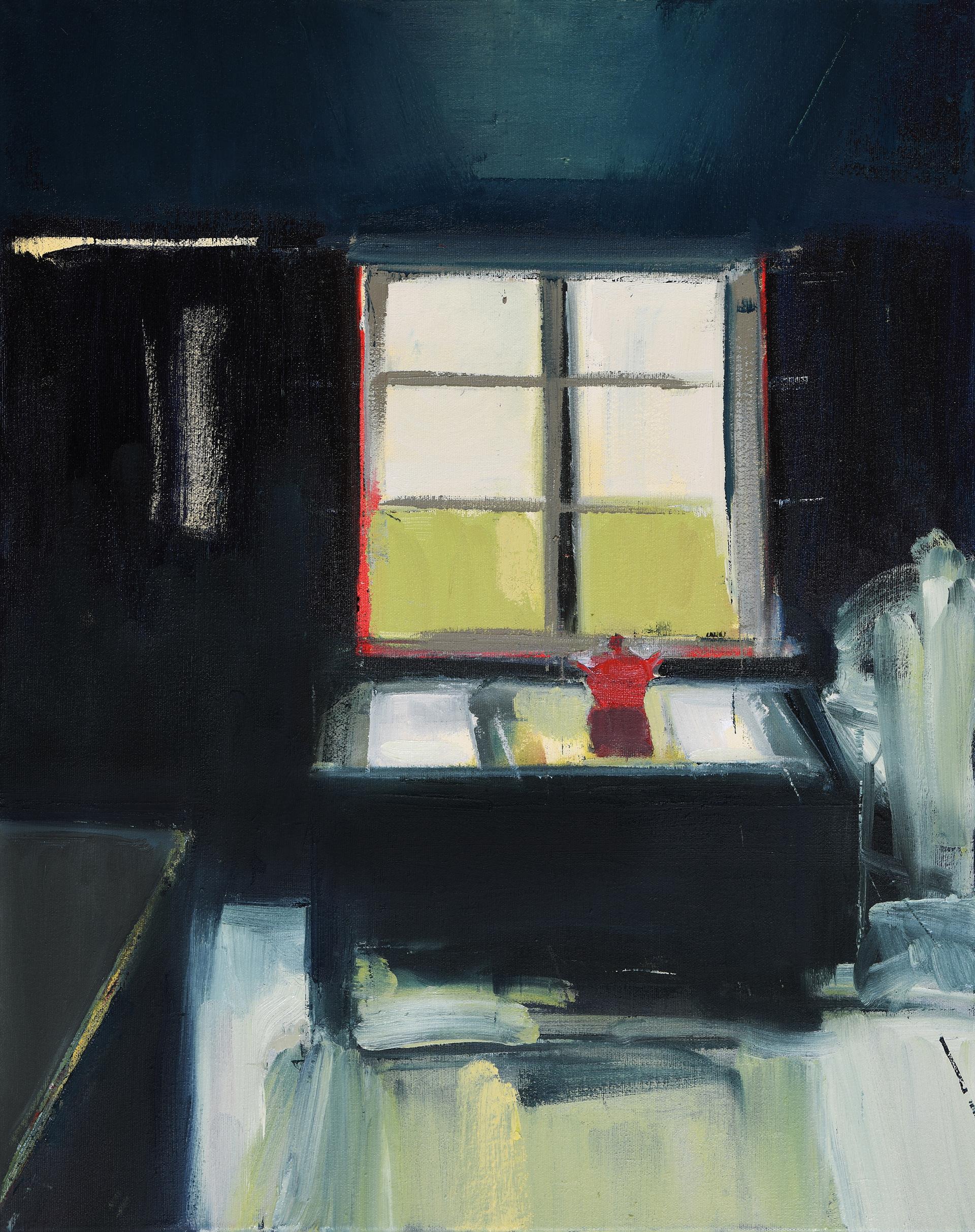 Icelandic Window with Red Pot, 2021 | oil on canvas