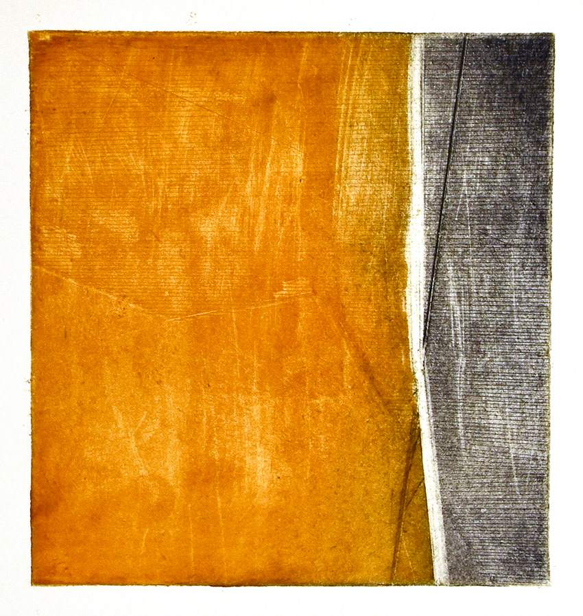 Berkeley window, 2018. Aquatint etching and collagraph 13x15 cm