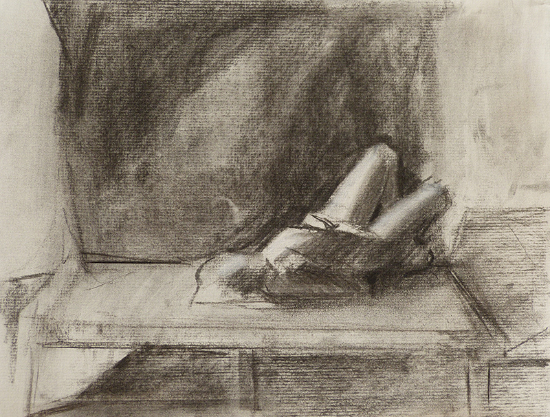 model drawing. Charcoal. 2014