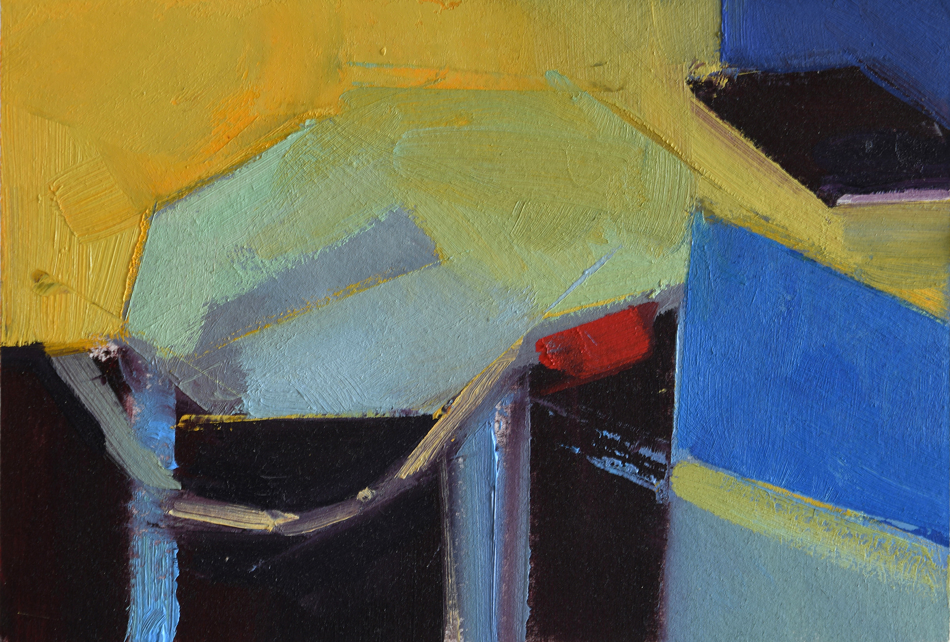 Home-Studio 2020. Oil on Arches paper 12.5x17cm