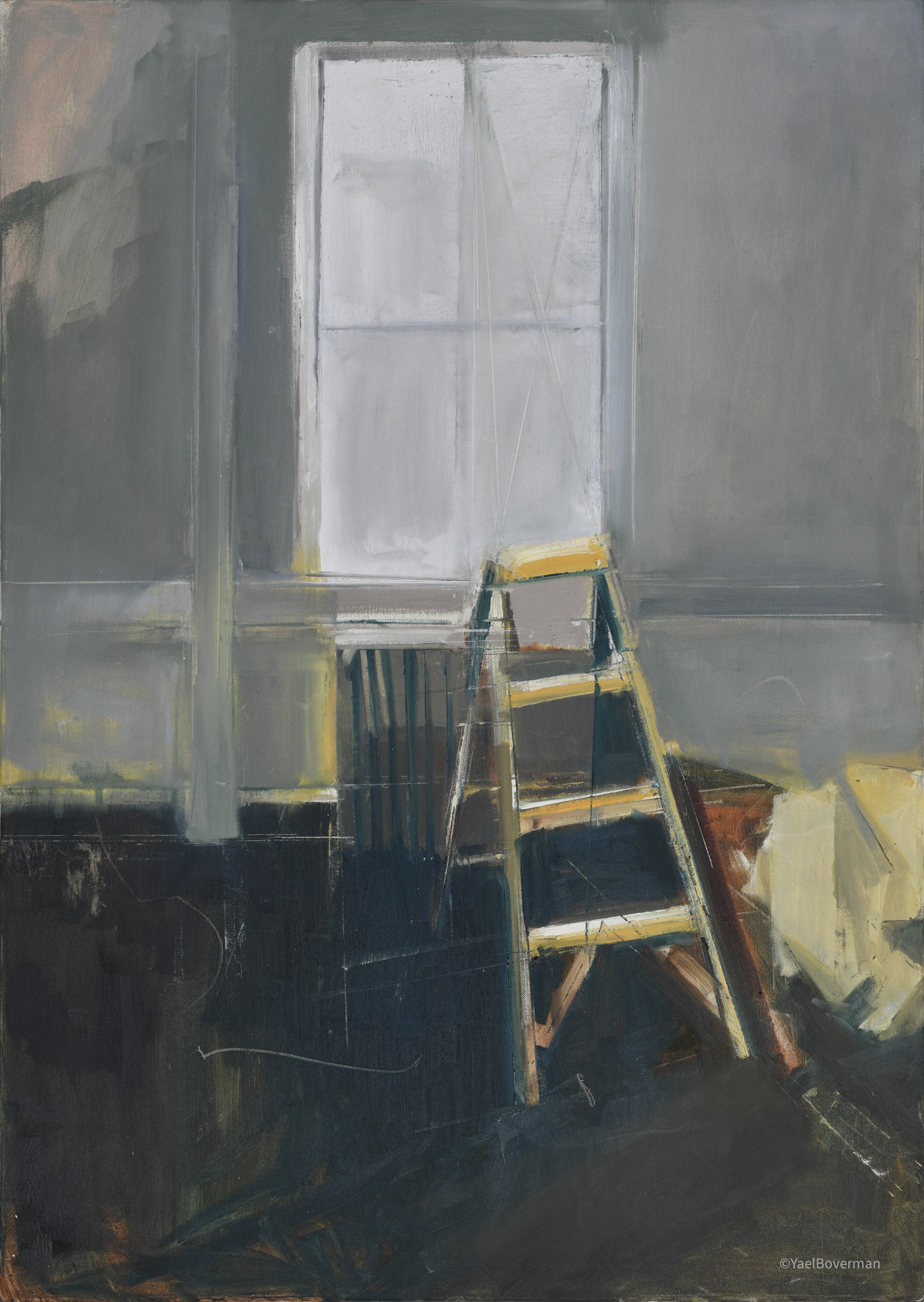 Ladder, 2022. Oil on canvas 100x70cm