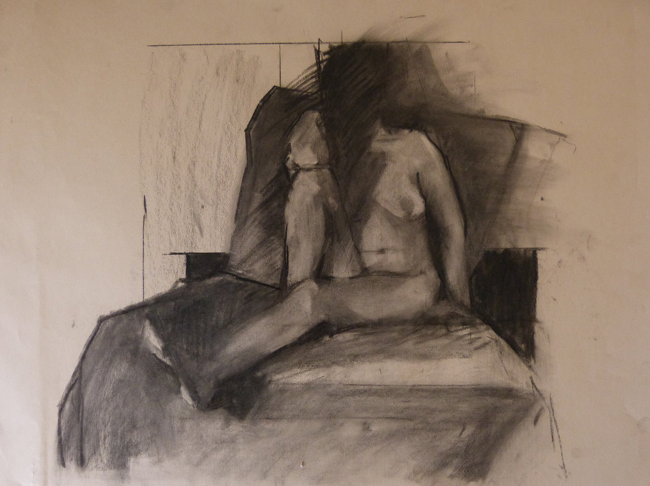 Seated woman. Charcoal. 2013