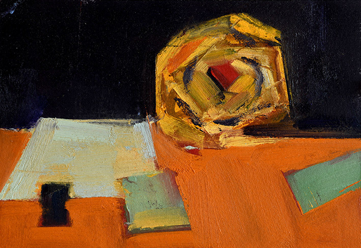Home-Studio 2020. Oil on Arches paper 12.5x17cm
