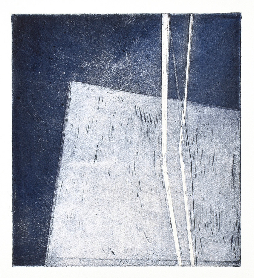 Berkeley window, 2018. Aquatint etching and collagraph 13x15 cm