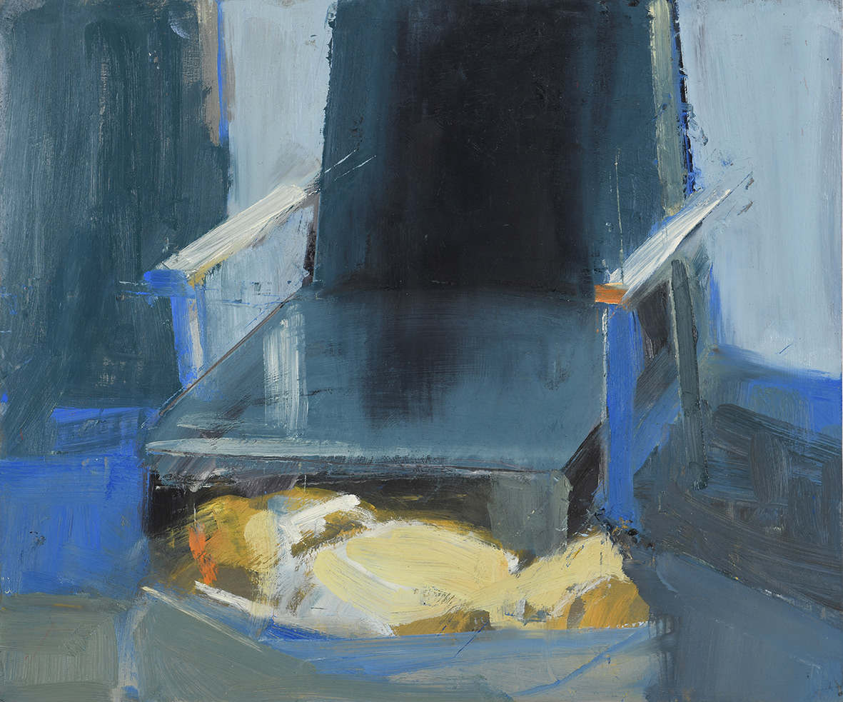 Blue Chair 2021. Oil on board 23x30
