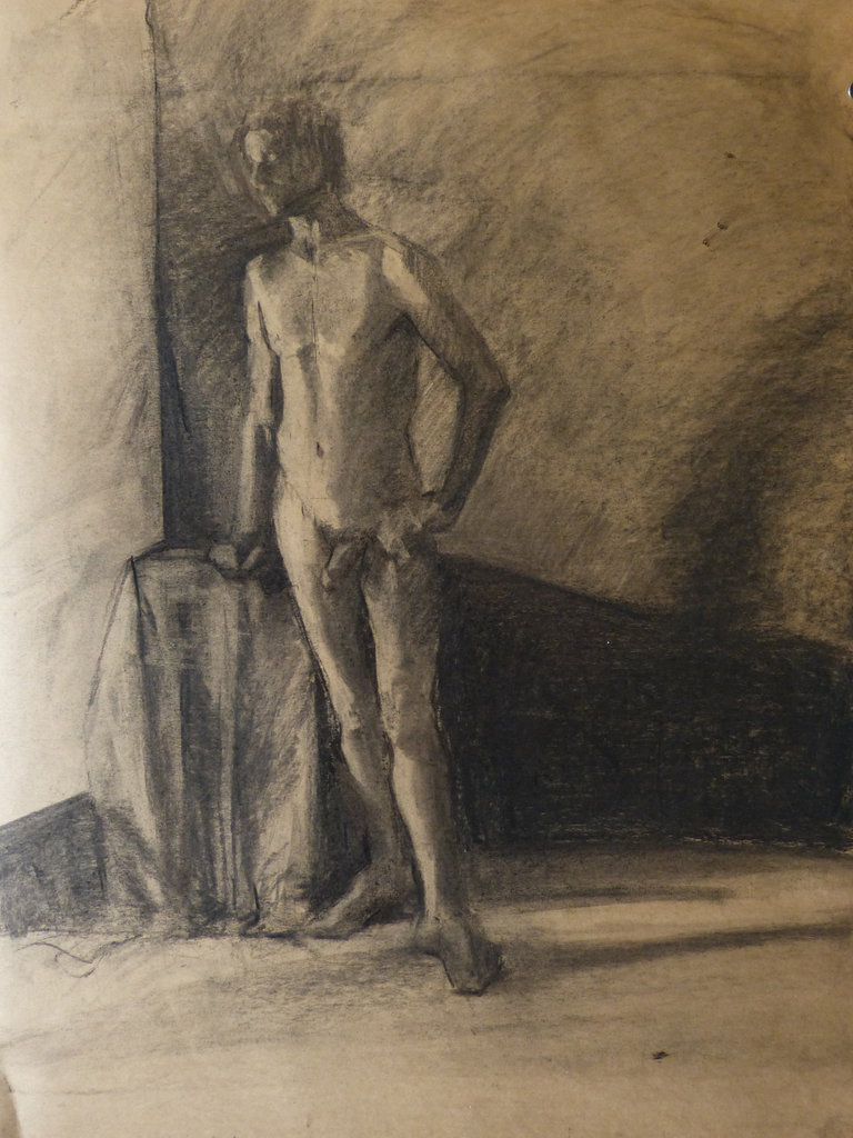Man at the window. Charcoal. 2013