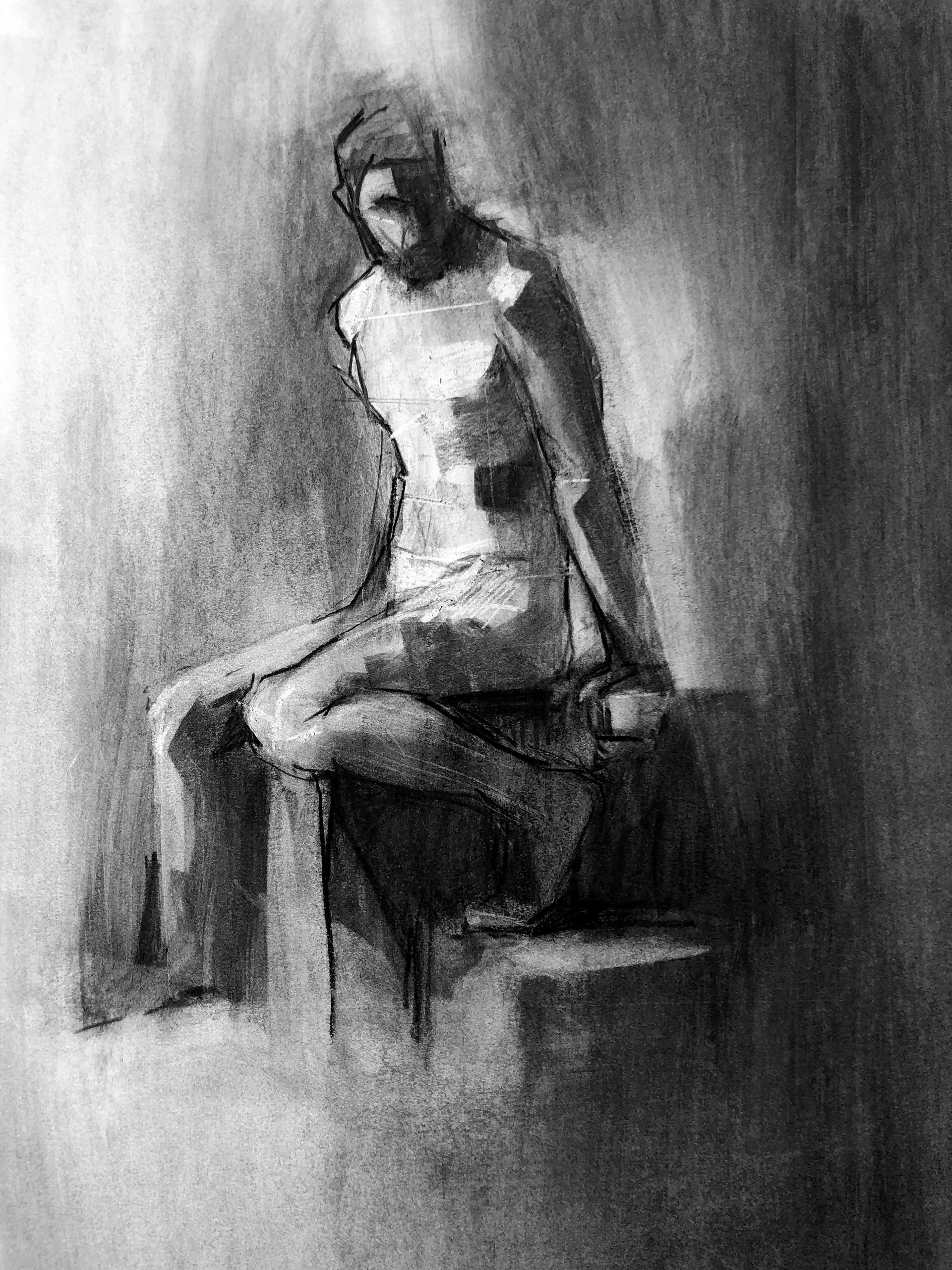 life drawing. Charcoal. 2019