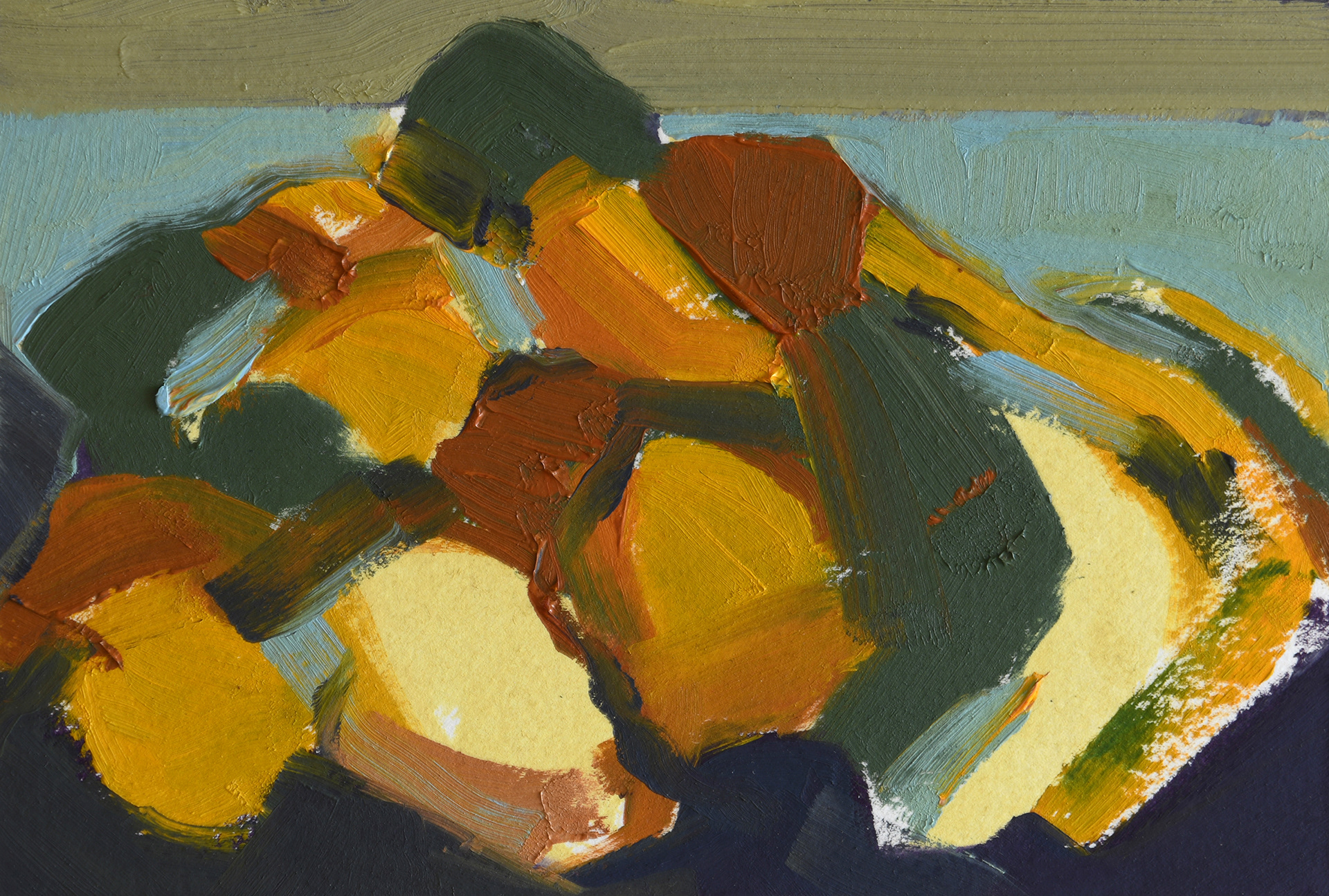 Home-Studio 2020. Oil on Arches paper 12.5x17cm