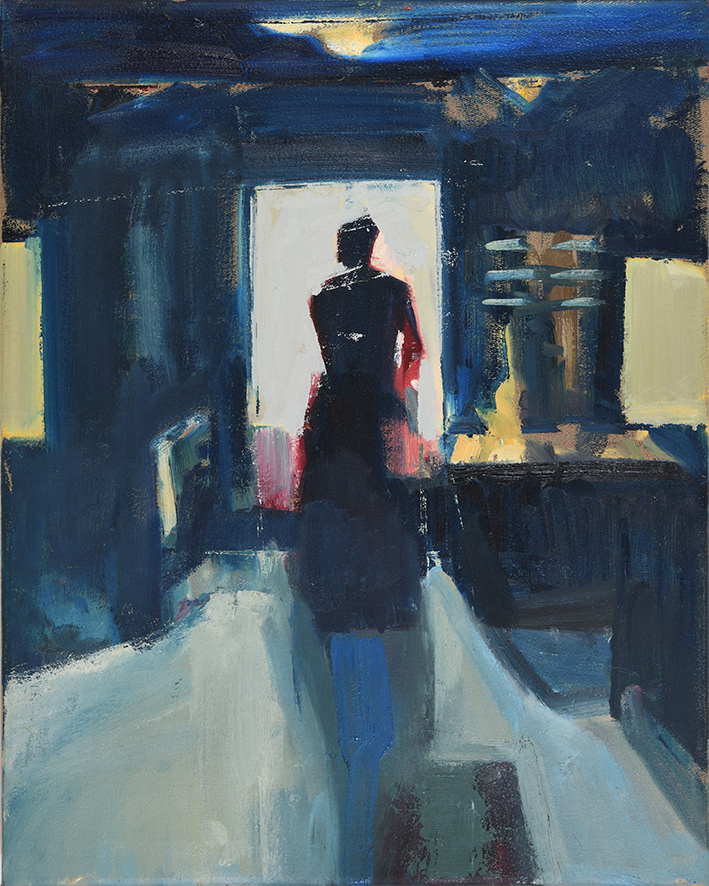 Icelandic Window with a Painter 2021 | oil on canvas, 50X40