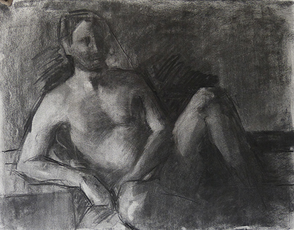 moshe at rest. Charcoal. 2014