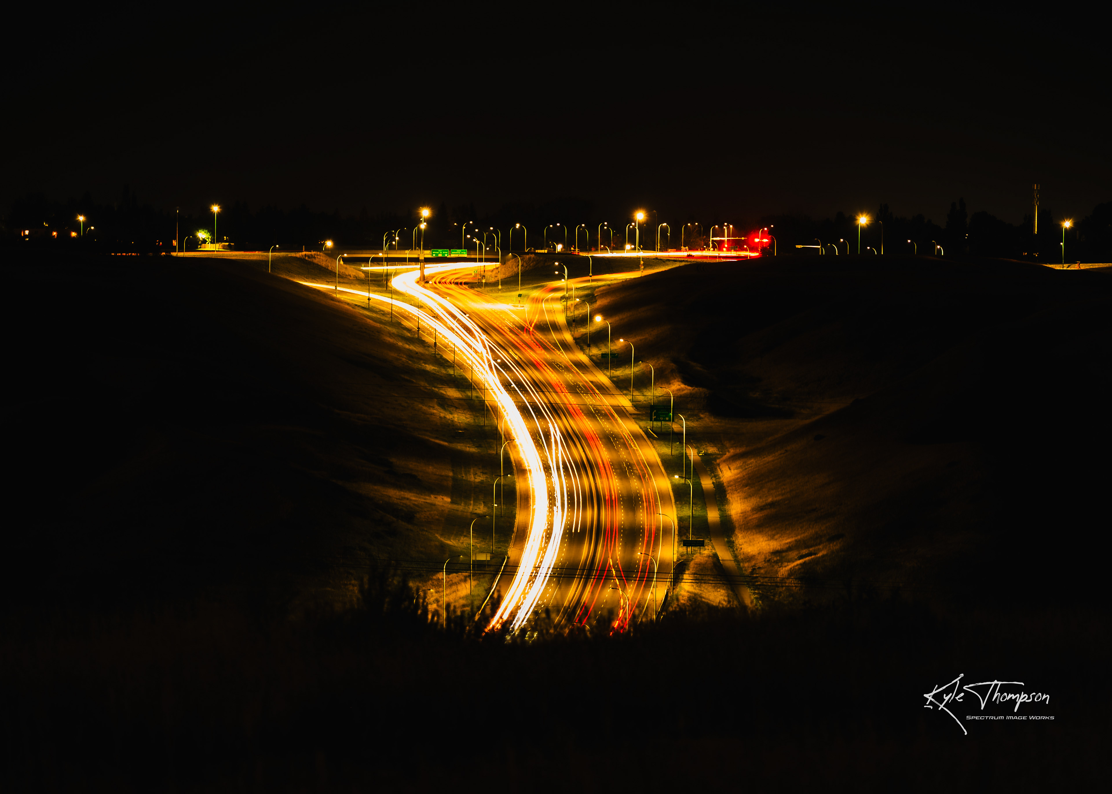 Whoop-Up Drive at Night - Lethbridge, AB