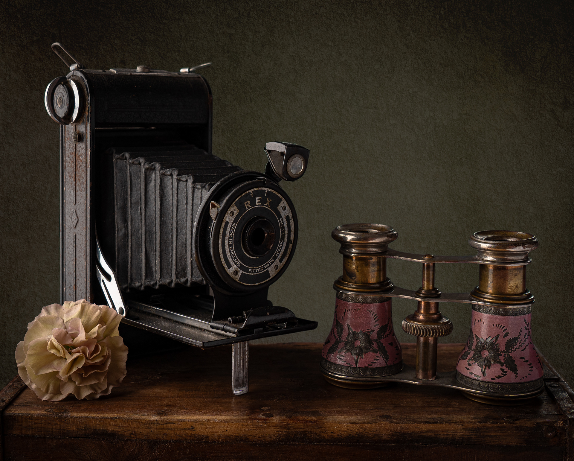 Vintage Camera and Opera Glasses