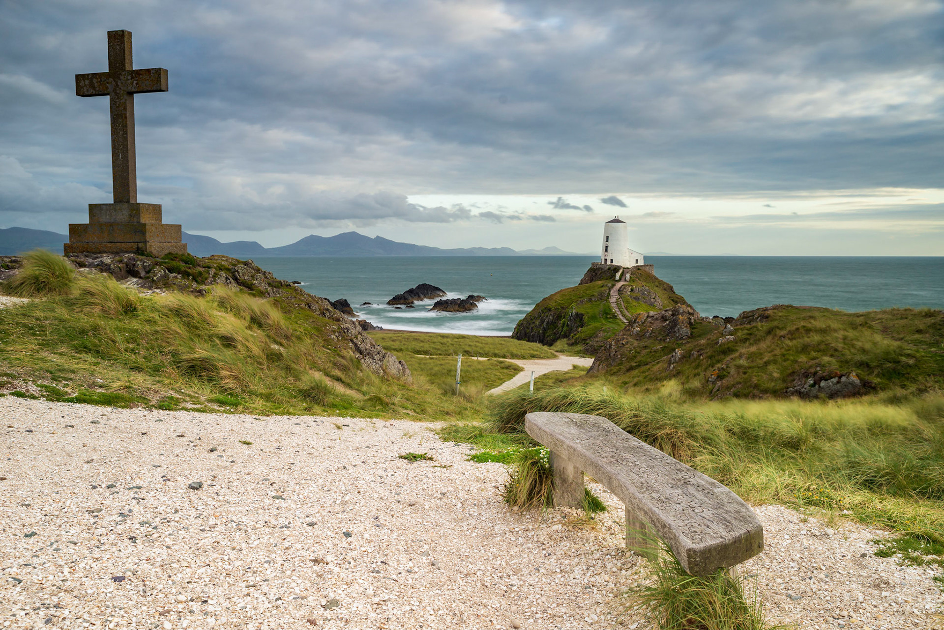 Llanddwyn Cross and Lighthouse