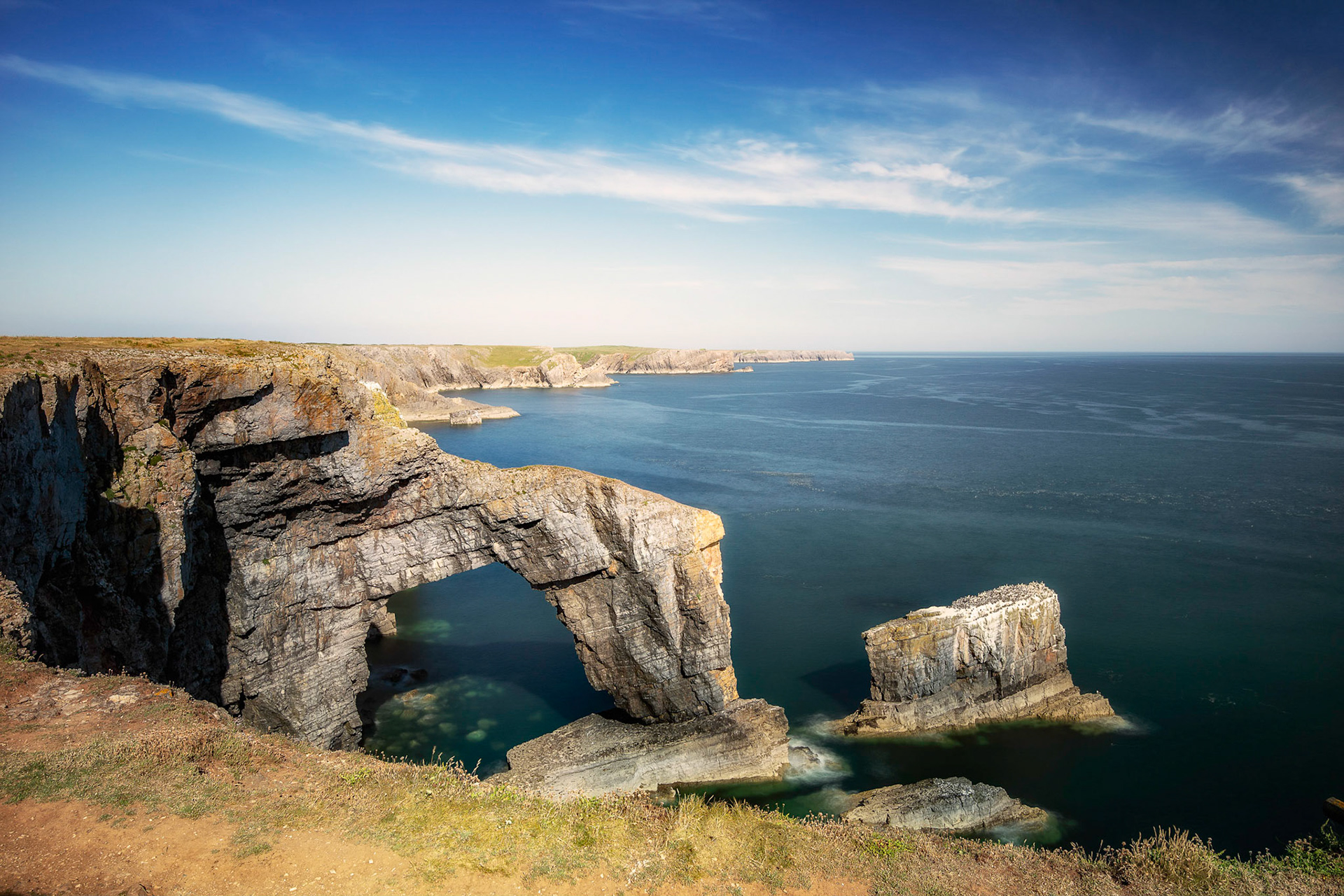 The Green Bridge of Wales, on the Pembrokeshire Coast in South Wales