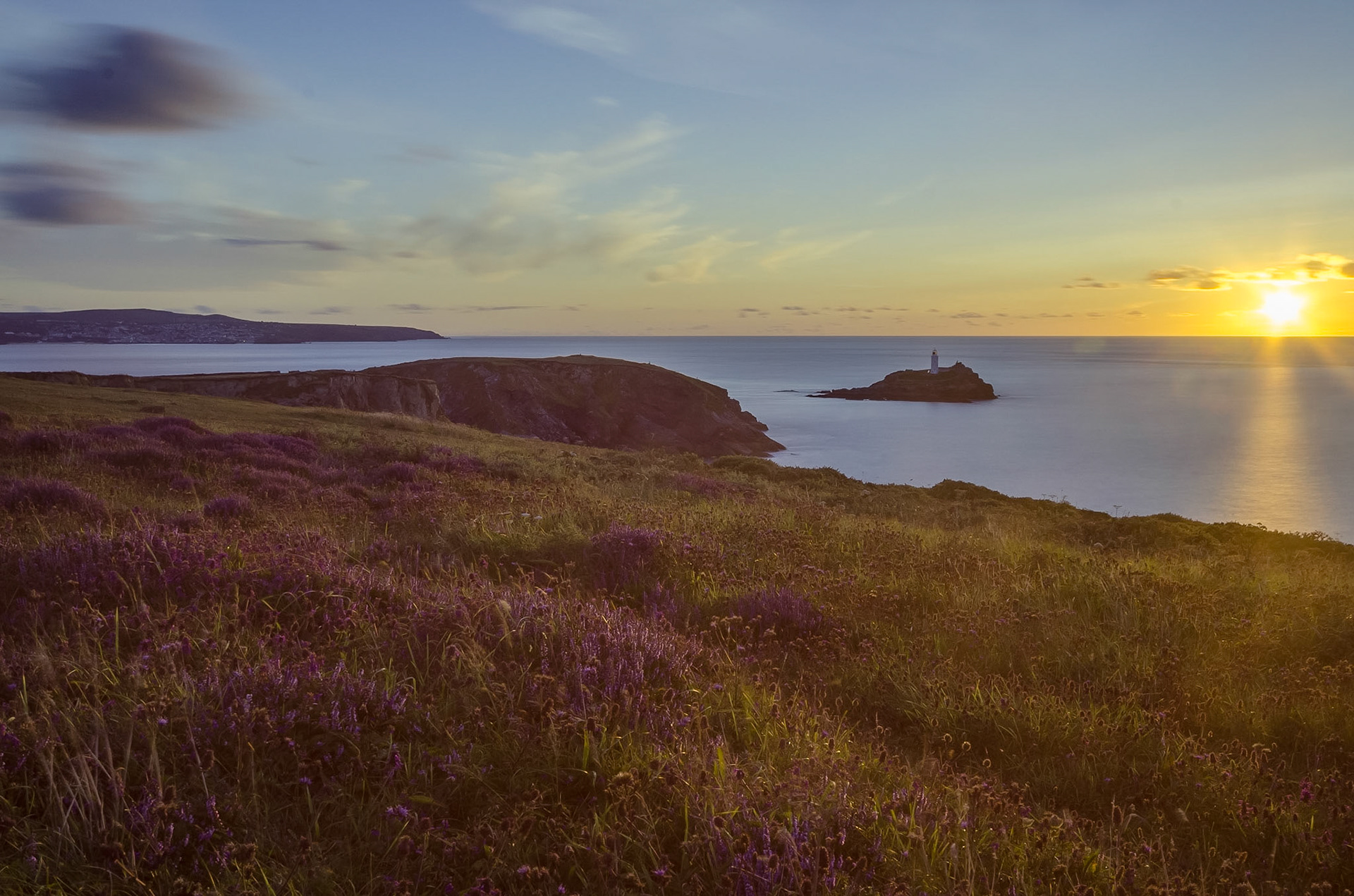 Heather Sunset Godrevy