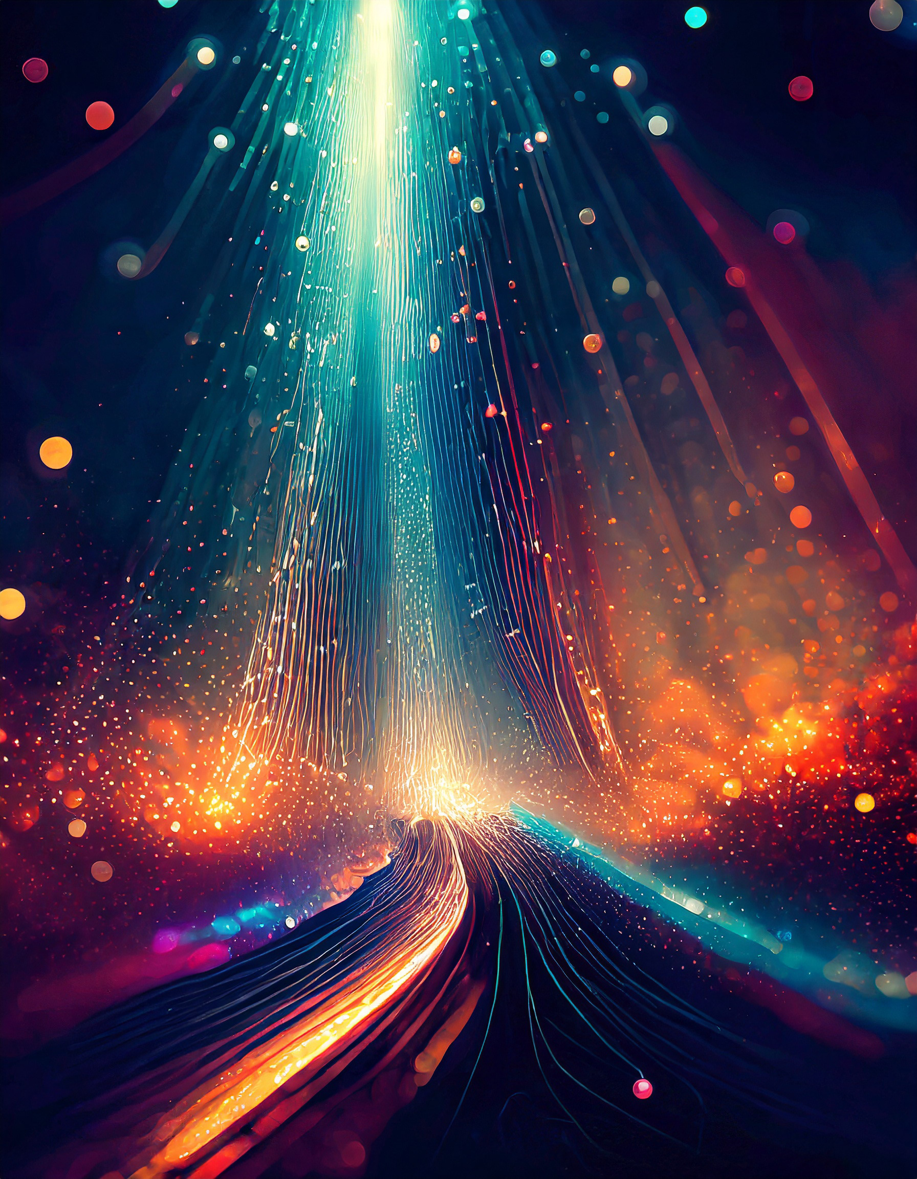Colourful concept art depicting a beneficial friendly Artificial intelligence