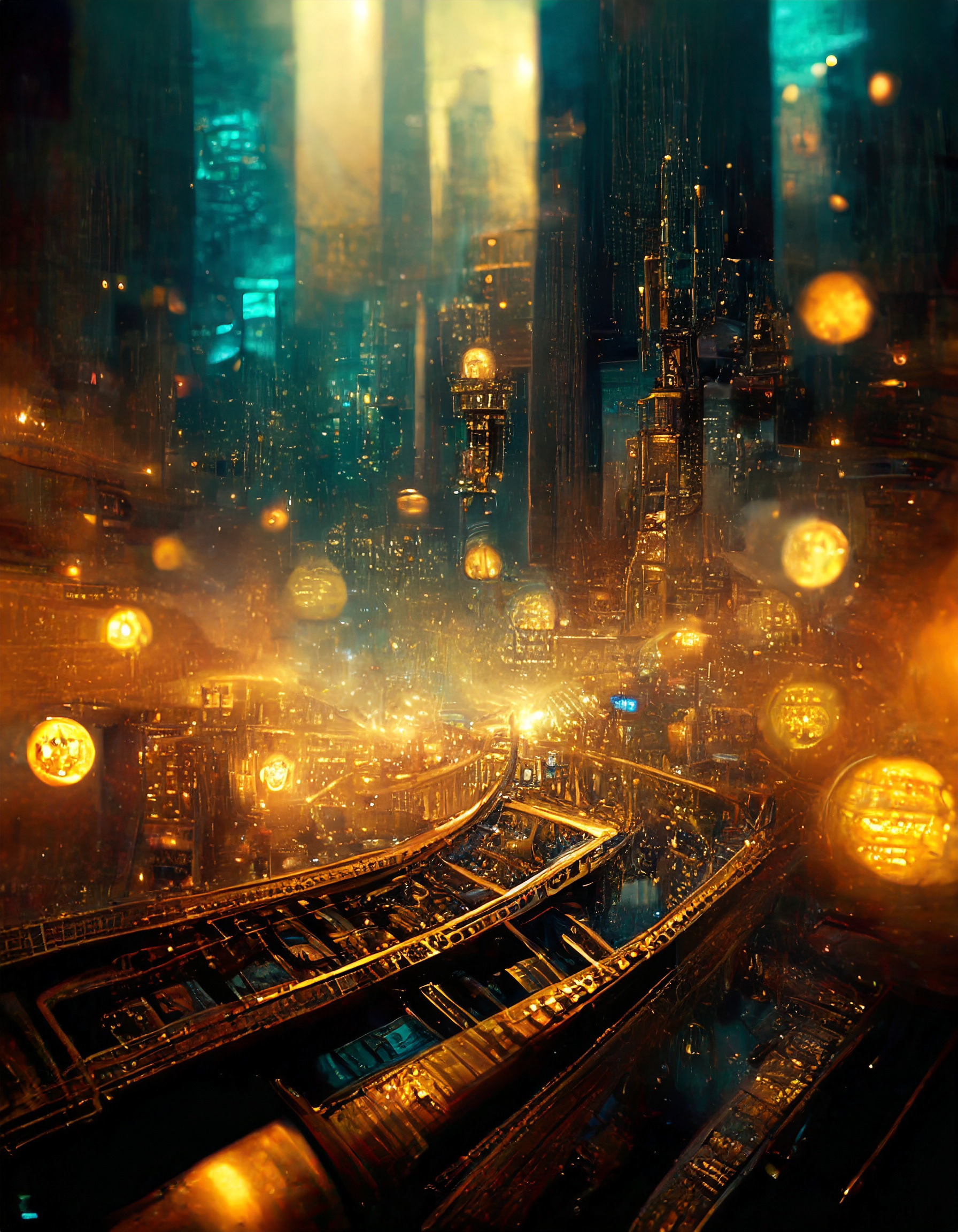 Concept art of a futuristic city, generated by Adobe Firefly